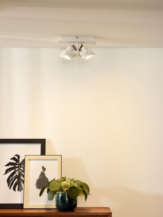 Lucide LANDA Plafondspot - LED Dim to warm - GU10 - 2x5W 3000K/2200K - Wit