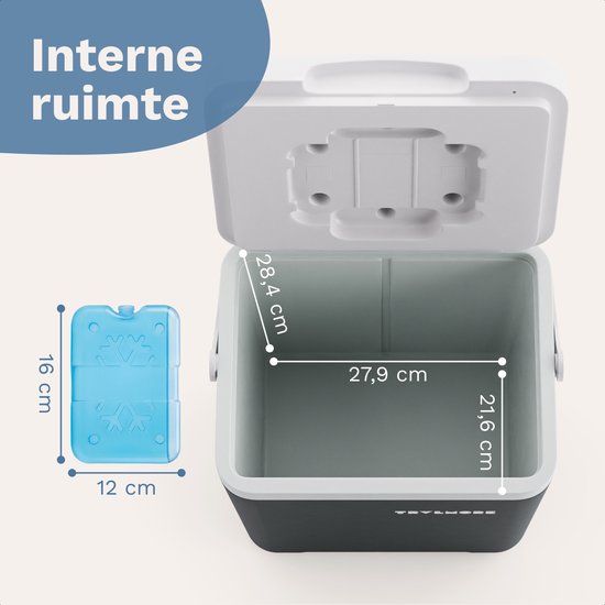 TRVLMORE Koelbox 14L - Frigobox - Inclusief Koelelement - Koelbox Klein - Antraciet