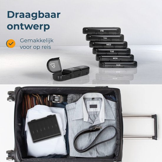 Alyze Pillendoos 7 Dagen - BPA vrij - Medicijndoosje - Box - Pillendoosjes met 3 Vakken - Medicijnen Doosje - Medicatiekist