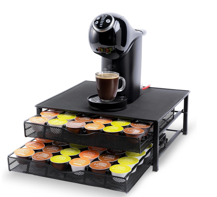 Geschikt voor Dolce Gusto Capsulehouders - Koffiecups Houder met 2 Lades - 72 Dolce Gusto Cups Capsulehouder - Antislip & Trilling Dempend - Vaderdag Cadeau