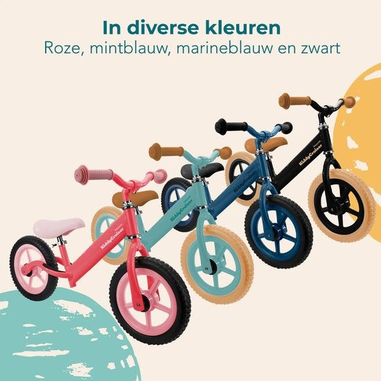 LifeGoods KiddyCruiser Loopfiets - 2 jaar - Jongens en Meisjes - Balance Bike - Marineblauw