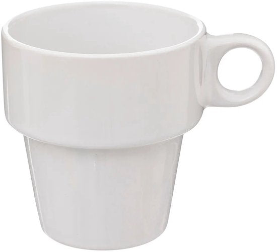 Secret de Gourmet Koffie mokken/bekers Colorama - 6x stuks in metalen rekje - Keramiek - glans afwerking - 260 ml - 8 x 9 cm