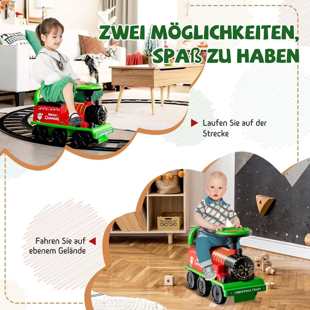 Coast 6V Electric Children's Train om rechtop te zitten met 16 stuks rails voor kinderen vanaf 3 jaar