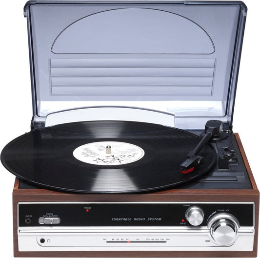 Denver Retro platenspeler - Ingebouwde Speakers - FM Radio - Auto-stop Functie - AUX - Phono - VPR190