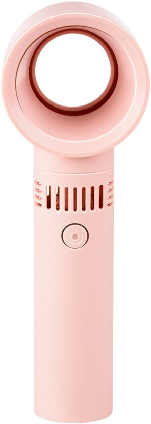Lifetime Air Mini Ventilator Bladloos 3 Snelheden – Ventilator Bureau met USB Oplaadbaar – Tafelventilator Draagbaar – Mini Ventilator voor Op Reis – Staande Ventilator Compact – Roze