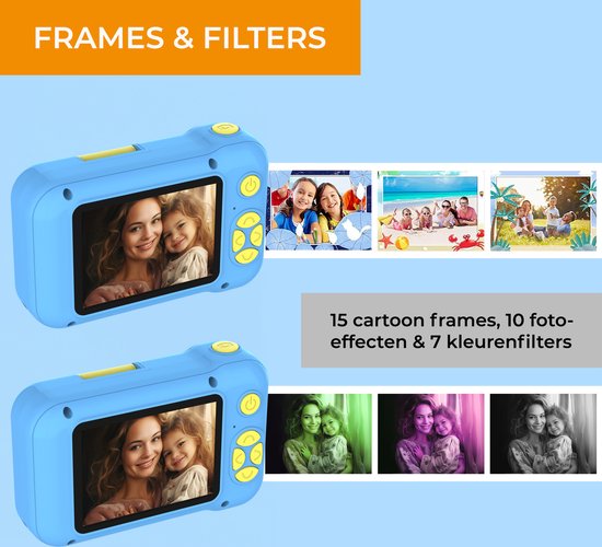 Denver Kindercamera Full HD - Flip Lens voor Selfies - 40MP - Digitale Camera Kinderen - Foto en Video - Spelletjes - KCA1351 - Blauw