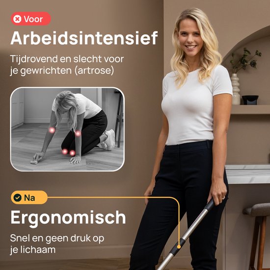 Skrub Elektrische Schoonmaakborstel - Schrobborstel met steel voor Badkamer - 8 opzetstukken