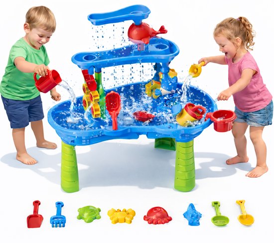 KidzKraze® Watertafel L - Buitenspeelgoed – Sensorisch Speelgoed - Activiteiten Tafel – Waterbaan - Zandtafel Voor Kinderen - Waterspeeltafel Speelgoed - Incl. Accessoires