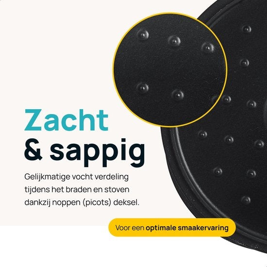 MOA Gietijzeren Braadpan - Inhoud 4,75 liter - 26CM - Rond - Alle warmtebronnen - Ook voor inductie - Gewicht 5,8 kg - Zwart - MOAMC26B