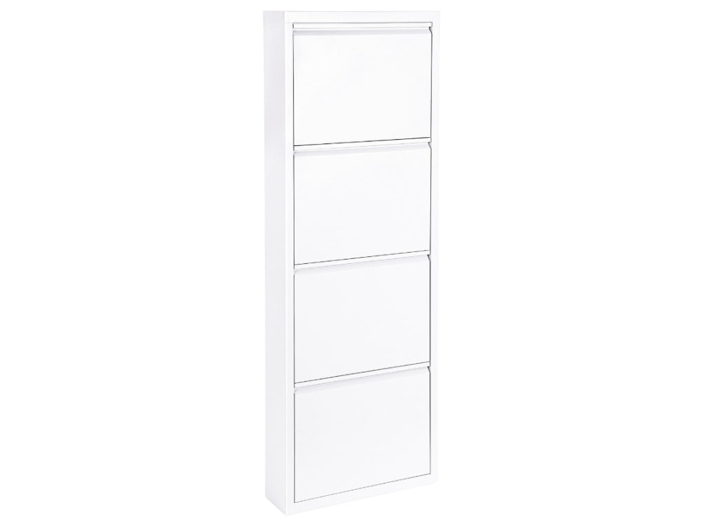 Bizotto Schoenenkast - 4 Lades - Metaal - 139 x 50 cm - Wit