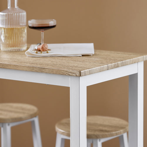 SoBuy - Bartafel met 4 Krukken - OGT22-WN -Max. 150 kg - 120 x 40 x 100 cm - Wit