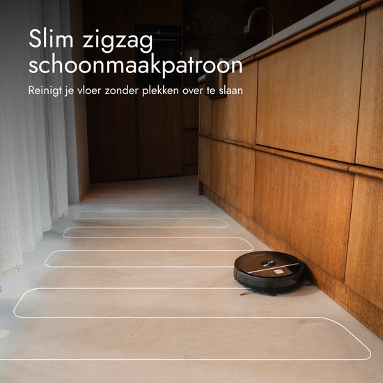 Bloomfold Sweep Robotstofzuiger met Dweilfunctie – Slimme Robot Stofzuiger, 3500Pa, 130 min, App & Google Home - Ultra-dun (7,3 cm) - Geschikt voor Huisdierhaar