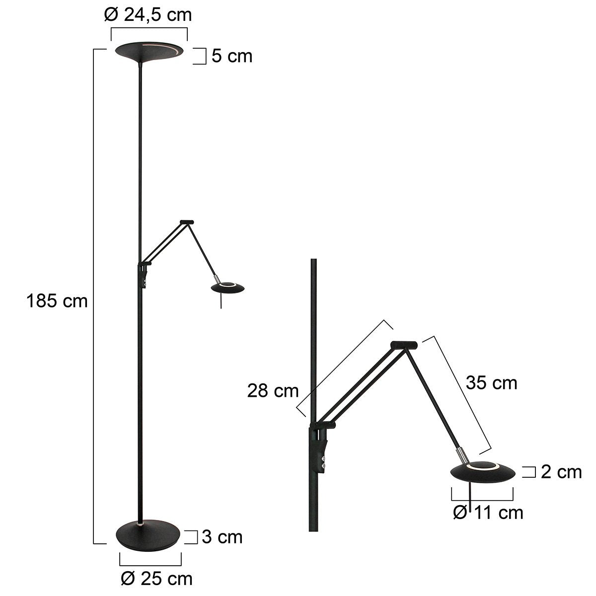 Vloerlamp Steinhauer Zodiac LED - Zwart