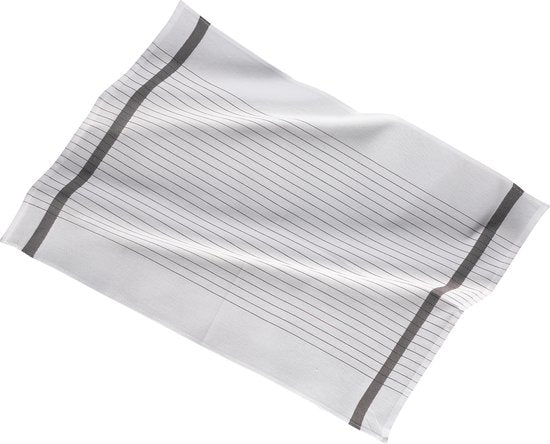 Keukenhanddoek 50x70cm, set3, streep witte midden, grijs
