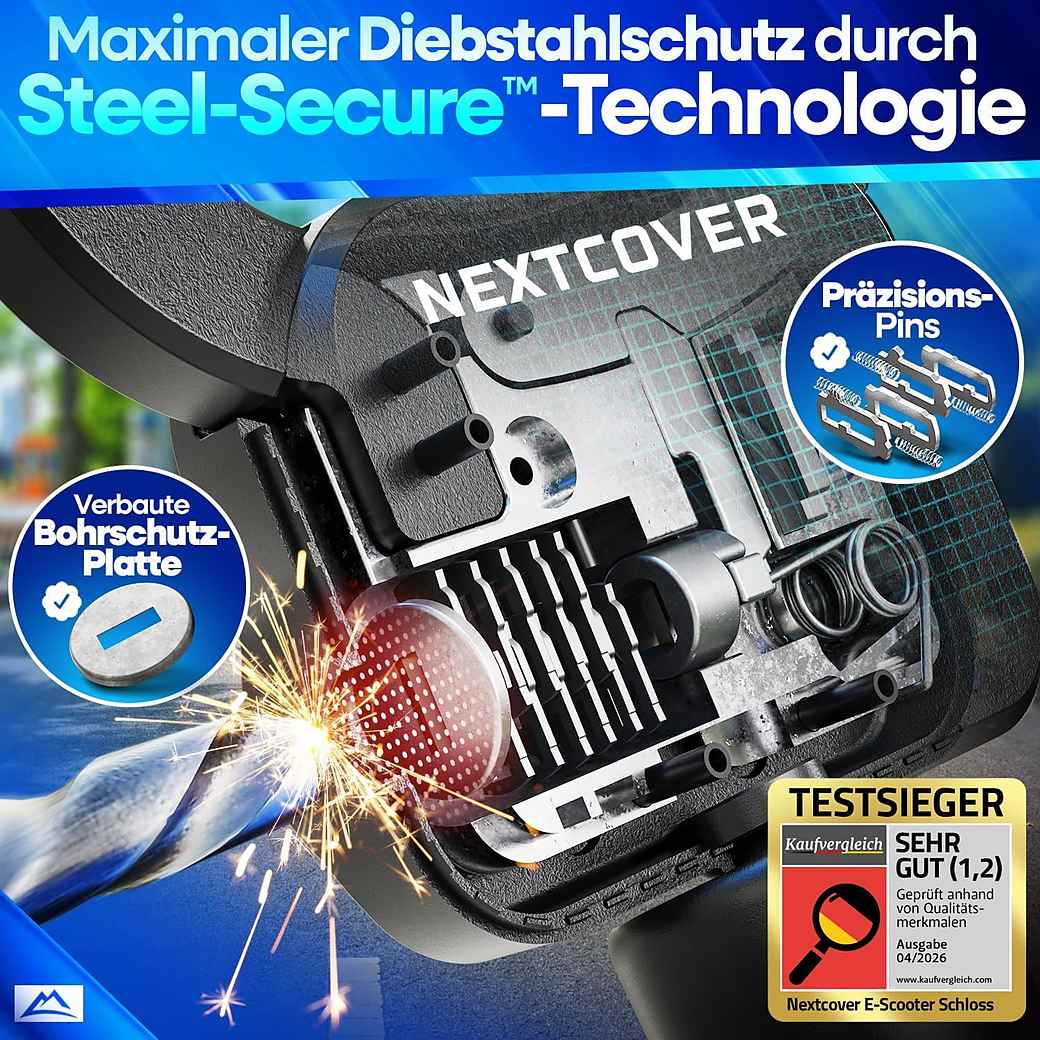 NEXTCOVER E-Scooter Slot - Kettingslot - 90 cm - Steel-Secure - 3 Sleutels