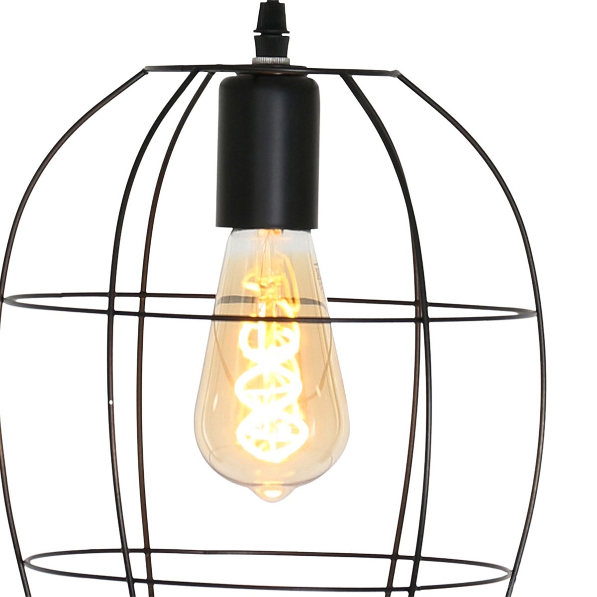 Hanglamp Minimalics 2705ZW – Zwart, verstelbaar van 35 cm tot 185 cm, Scandinavisch design, met E27 fitting, van merk Mexlite, gemaakt van metaal, kunststof en elektronica