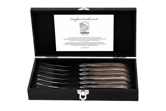 Laguiole Style de Vie Vorken Luxury Line - 6-delig - Olijfhout