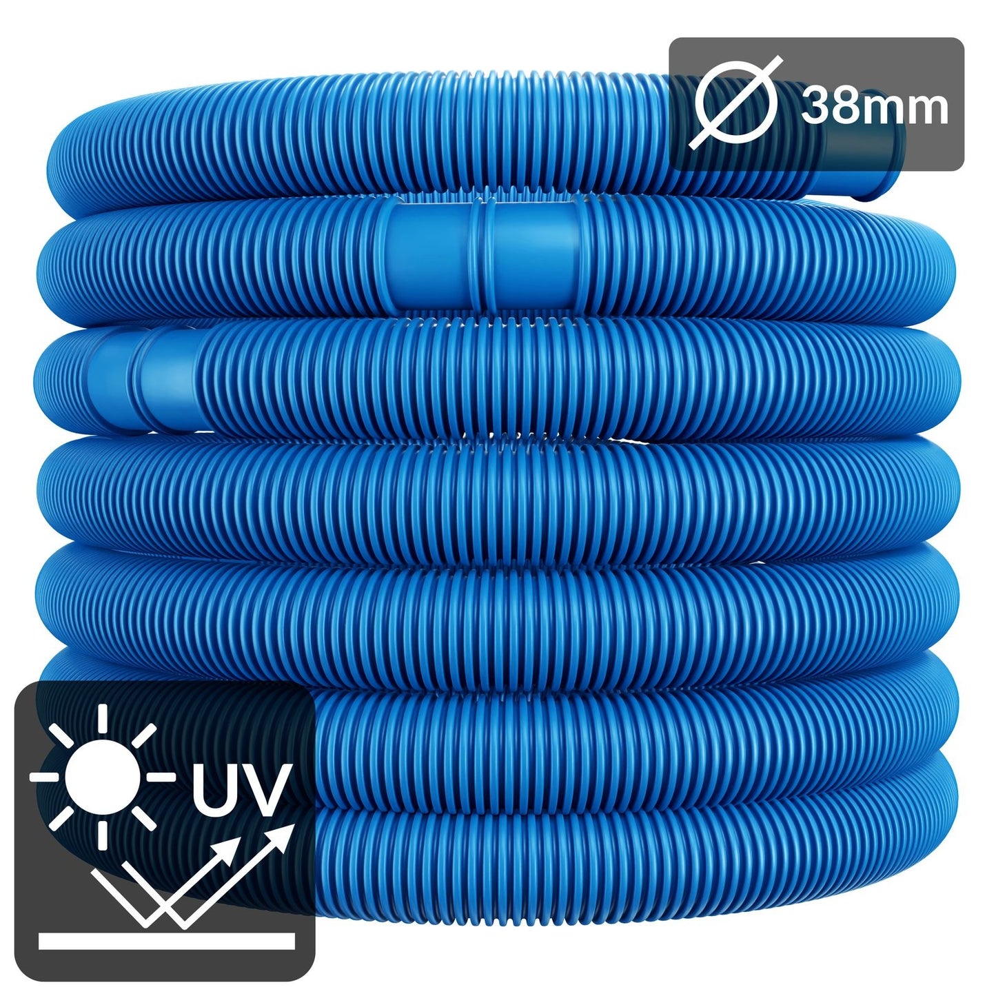 Monzana Zwembad Filter Slang - 6m Ø 38mm - Flexibel - Blauw