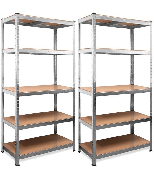 Stellingkast Set van 2 - 180x90x40cm Metaal MDF 1750kg – Zilver
