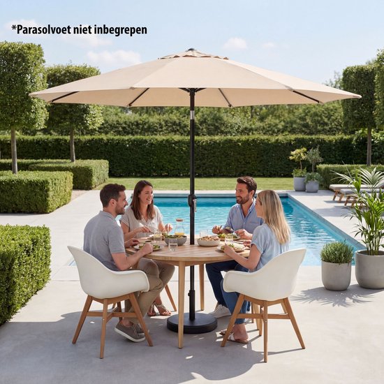 Tristar Stokparasol - 300cm Rond - Tuin & Balkon - Kantelbaar - Incl. Beschermhoes - PA-7904 - Beige