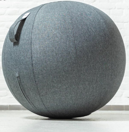 Bckz Zitbal Kantoor en Thuis 75 CM - Luxe Yoga Bal - Zitballen met Hoes - Ergonomische Bureaustoel Bal - Linnen Antraciet