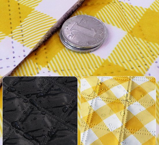 Fuegobird- Picknickdeken-200 x 200 cm-Stranddeken- Opvouwbare campingdeken- Waterdicht- Zanddichte picknickmat- Draagbare tuin-strandmat- Machinewasbaar- voor kamperen- Tuin- Park- Strand-geschikt voor kinderen's kruipdeken (geel)
