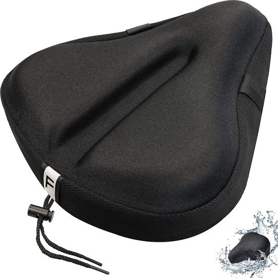 TIKKENS® Zadelhoes Fiets Gel 3D - Regenhoes Waterdicht - Fietszadeldek Silicone - Zitkussen - Fietszadelhoes - Zwart