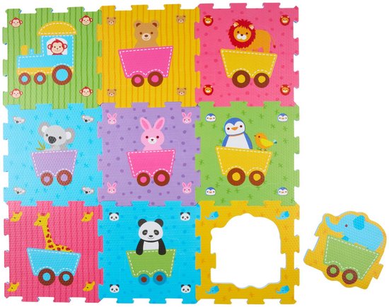 Let's Play Puzzelmat Baby 18-Delig - Speelmat Foam met Dieren - Puzzel Mat voor Kinderen - Kleurrijk Speelkleed - ca. 30,5 x 30,5 cm - 18-delig