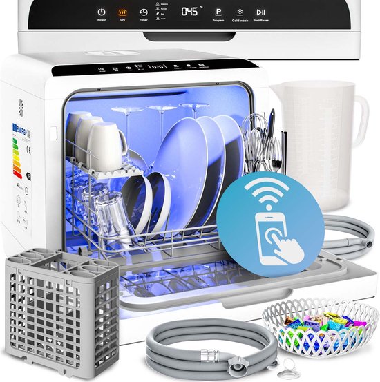 MONZANA Vaatwasser - Mini 46x45x44cm App Bediening 4,5l - Wit