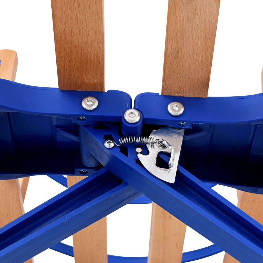 Woltu Houten Slee Traditioneel - Blauw - Met Rugleuning
