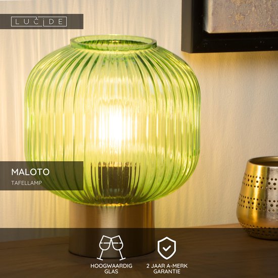 Lucide MALOTO - Tafellamp - Ø 20 cm - 1xE27 - Groen