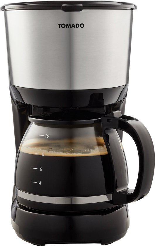 Tomado TCM1201S - Koffiezetapparaat - Filterkoffie - 10 kopjes - Zwart/rvs