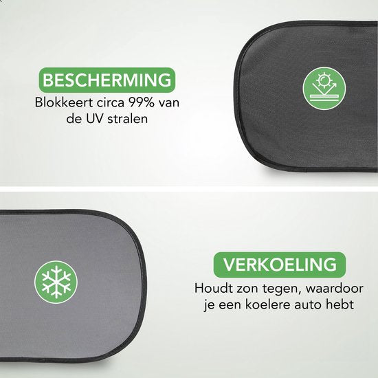 Travelhawk Zonnescherm Auto Baby - 2 Stuks - Zonwering Auto - UV Protectie voor Baby en Kind - Zonwering Zijruiten - Zelfklevend - Zwart