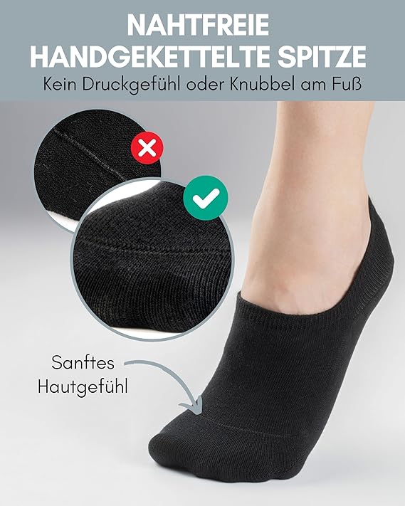 Heldenwerk 10 paar enkelsokken voor dames en heren - Onzichtbare sneakersokken, ademend en comfortabel - Maat 43-46