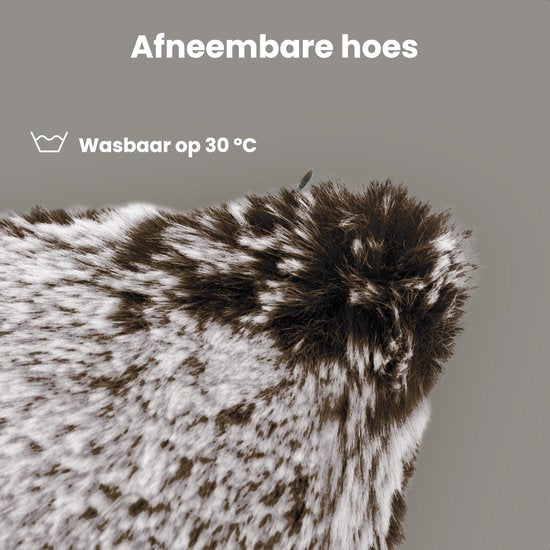 Auronic Warmtekussen - Teddy - 45x45 - Draadloos - Oplaadbaar - Elektrisch kussen - Infrarood - Grijs