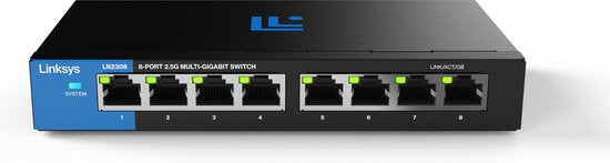 Linksys LN2308 - Netwerk Switch - Unmanaged - 2500 Mbps - 8-Poorten