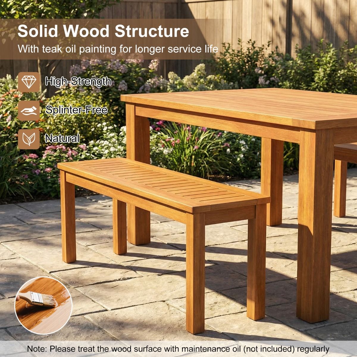 Coast Tuinbank voor 2 personen - massief hout - lattenzitting - naturel - 120 cm