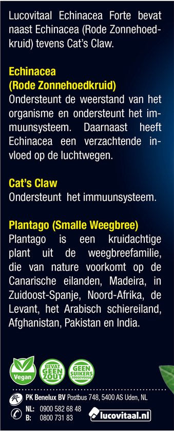 Lucovitaal - Echinacea Cat's Claw Weerstand druppels - 100 ml - Voedingssupplement