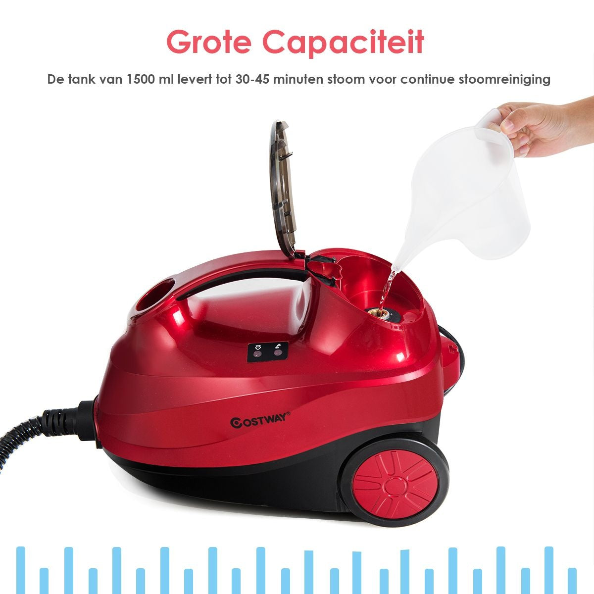 Coast Stoomreiniger - 2000W - 1,5 Liter - Incl. 19 Accessoires - EasyFix - Rood