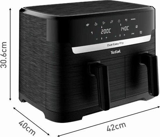 Tefal EY901N10 Dual Easy Fry Essential - Airfryer - 2700W - 8,3L - Zwart
