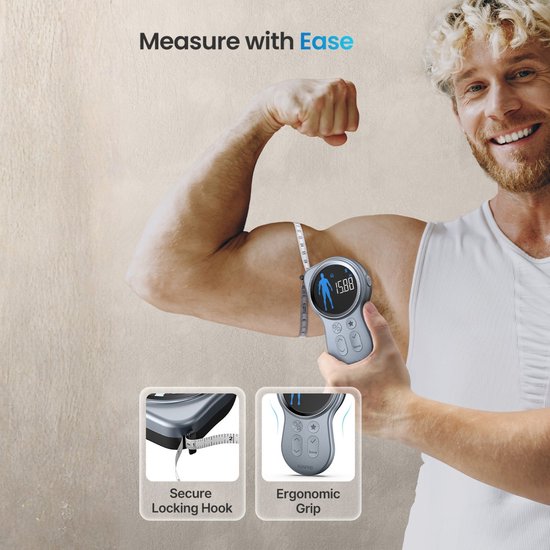 Renpho Smart Body Tape Measure+ - Slim meetlint voor het lichaam - Omtrekmeter - met Renpho Health App - 150 cm