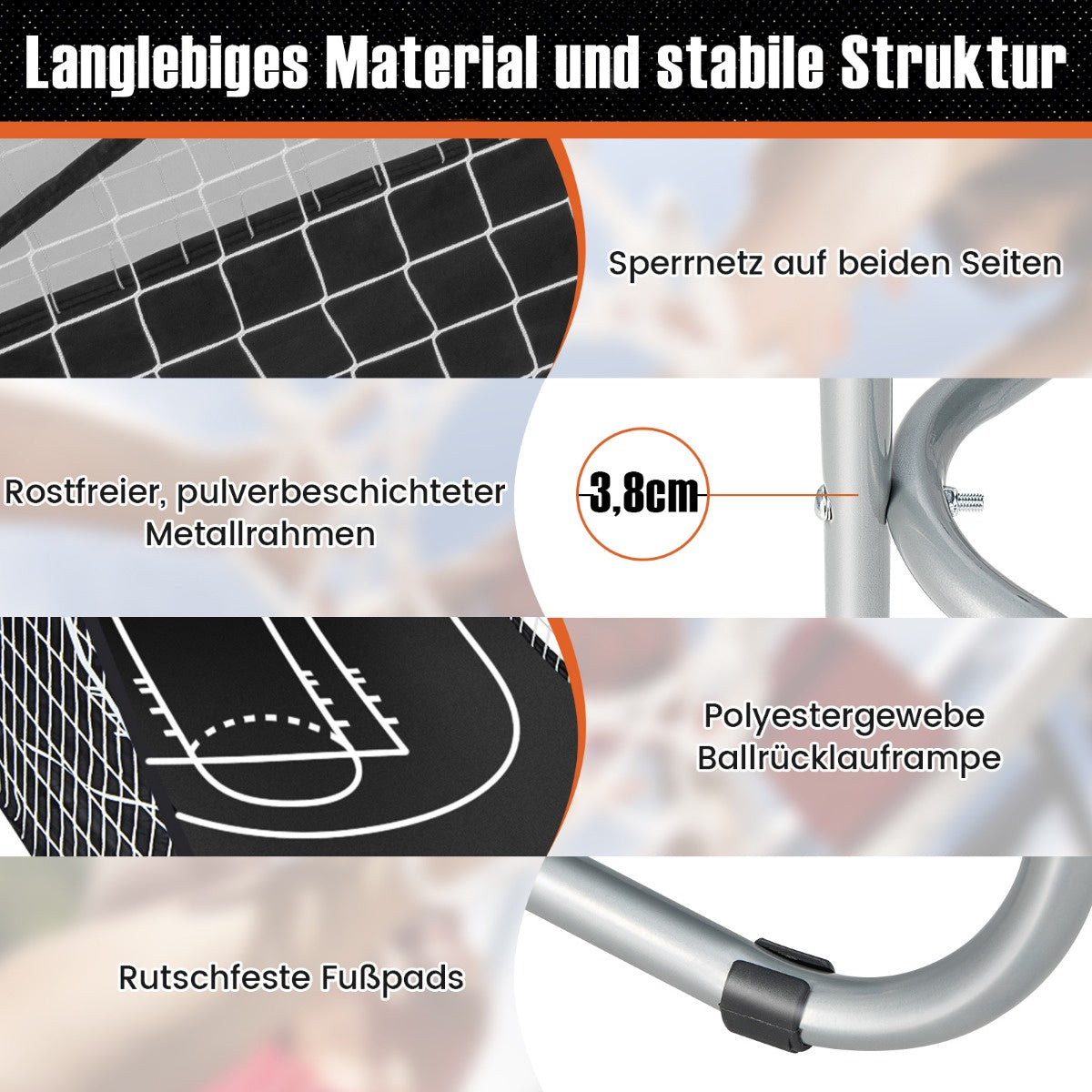 Coast Opvouwbare Basketbalmachine - Met 2 Ringen - Wit