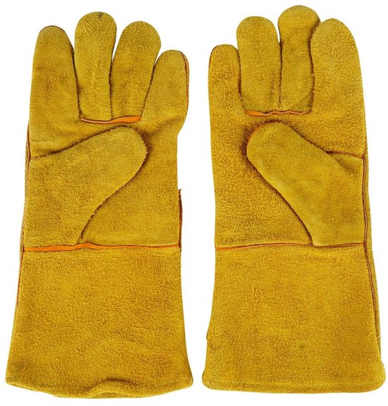 Vaggan BBQ handschoenen - leder - camel bruin - hittebestendig tot 250 graden