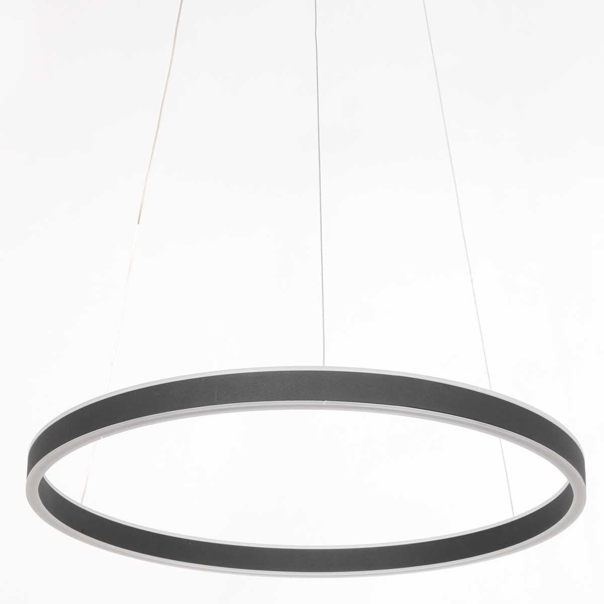 Hanglamp Ringlux 3502ZW Zwart 60cm Design Metaal Steinhauer - Hoogte instelbaar, ideaal voor binnengebruik
