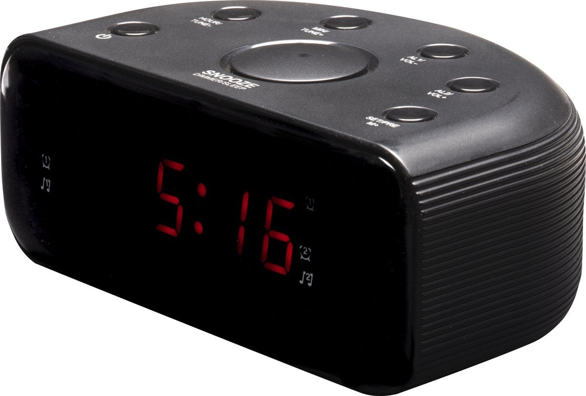 Denver Wekkerradio - Snooze / Slaap Functie - Digitale Wekker - FM Radio - Dual alarmklok - CR430 - Zwart