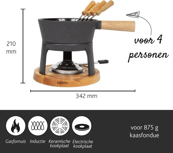Boska Fondueset Pro - Kaas fondue - voor Iedere Kookplaat - 1,2 L