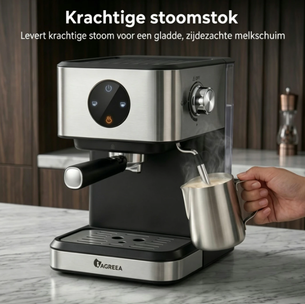 Iagreea Espressomachine CM3050 - 20 Bar - Stoompijp - 1,5L - RVS