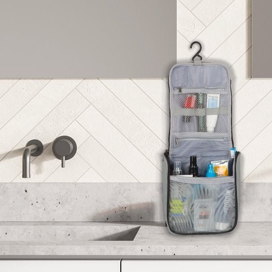 TRVLMORE Toilettas - Hangend met Haak - Unisex - Grijs