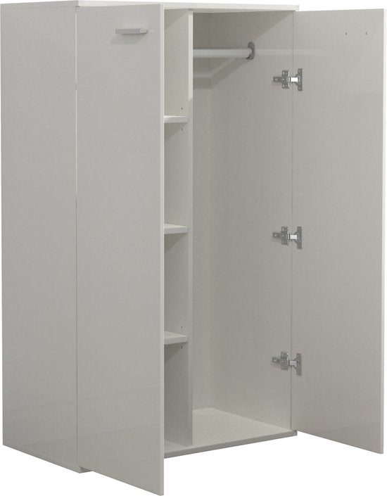 VDD - Kledingkast kinderkamer - Legplanken en hanggedeelte - 120 cm hoog - Wit