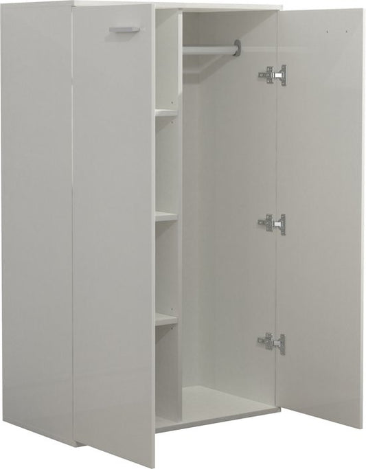VDD - Kledingkast kinderkamer - Legplanken en hanggedeelte - 120 cm hoog - Wit